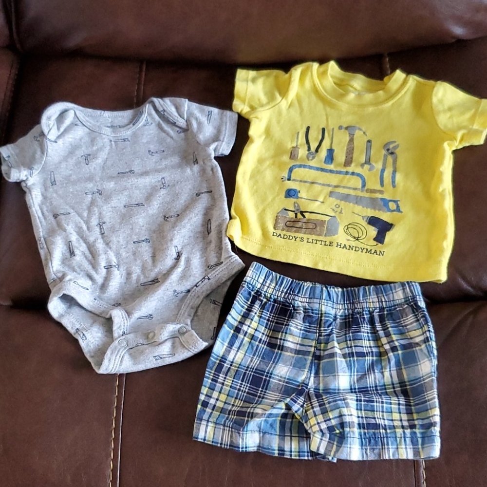 Cute short, shirt and onesie set